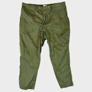 Lou & Grey for LOFT XL Green Drawstring Pants Lyocell Cotton Spandex
